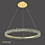 Golden Acrylic LED Suspension - 110cm Height 3D model small image 1