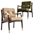 Elegant Haverhill Velvet Armchair 3D model small image 1