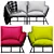 Outdoor Sofa Transformer: Stylish, Versatile, and Cozy 3D model small image 1