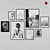 Modern Black & White Photo Frames Set 3D model small image 1