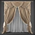 Sleek Polyester Curtains 3D model small image 1