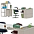 Modern Office Workstation Set 3D model small image 1