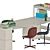 Modern Office Workstation Set 3D model small image 5