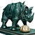 Dali's Rhinoceros: Lace-Clad Bronze Sculpture 3D model small image 1