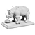 Dali's Rhinoceros: Lace-Clad Bronze Sculpture 3D model small image 5