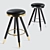 Modern Leather Bar Stool 3D model small image 1