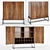 Modern Wood and Metal Walnut Cabinet 3D model small image 1