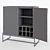 Modern Wood and Metal Walnut Cabinet 3D model small image 3