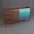 Retro-Inspired Colorful 6-Drawer Walnut Dresser 3D model small image 2