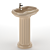 Sleek Ceramic Wash Basin 3D model small image 6