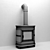 Modern Piazzetta e905 Fireplace 3D model small image 3