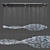 Wave Fish Chandelier 3D model small image 3