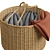 Cozy Comfort: Basket & Blanket Set 3D model small image 2