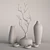 Elegant Vases & Branch Décor 3D model small image 3