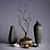 Elegant Vases & Branch Décor 3D model small image 6