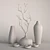 Elegant Vases & Branch Décor 3D model small image 8