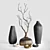 Elegant Vases & Branch Décor 3D model small image 13