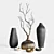 Elegant Vases & Branch Décor 3D model small image 14