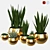Modern Ceramic Vase with Plant 3D model small image 3