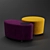 Dumbo Velvet Chrome Pouf 3D model small image 1