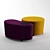 Dumbo Velvet Chrome Pouf 3D model small image 5