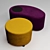 Dumbo Velvet Chrome Pouf 3D model small image 7