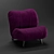 Italian Dumbo Armchair: Velvet & Leather 3D model small image 1