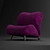 Italian Dumbo Armchair: Velvet & Leather 3D model small image 2