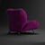 Italian Dumbo Armchair: Velvet & Leather 3D model small image 3