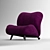 Italian Dumbo Armchair: Velvet & Leather 3D model small image 6