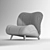 Italian Dumbo Armchair: Velvet & Leather 3D model small image 8