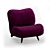 Italian Dumbo Armchair: Velvet & Leather 3D model small image 9