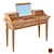 Classic Red Wood Dressing Table  Elegant Vanity Furniture 3D model small image 1