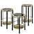 Modernistic Frame Side Tables - Set of 3 3D model small image 1