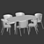 Modern Oval Dining Set 3D model small image 2
