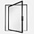 Sleek Aluminum Pivot Door 3D model small image 1