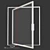 Sleek Aluminum Pivot Door 3D model small image 2