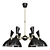 Sleek Black Metal Ceiling Chandelier 3D model small image 1