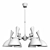 Sleek Black Metal Ceiling Chandelier 3D model small image 3