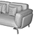 Grilli Oscar Sofa: Modern Metal Frame, Customizable Upholstery 3D model small image 5