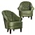Plush Maddalena Armchair 3D model small image 1