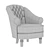 Plush Maddalena Armchair 3D model small image 4