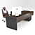 Custom Office Table with Side Cabinet (2300x850x750 mm) 3D model small image 3