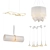 Modern Chandelier Set 3D model small image 1