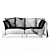 Modern Microfaset GTR Velvet Sofa 3D model small image 2