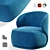 Elegant Pipe Chaise Lounge 3D model small image 1