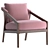 Pink Rose Chair | Solid Oak Legs 3D model small image 1