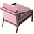 Pink Rose Chair | Solid Oak Legs 3D model small image 2