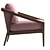 Pink Rose Chair | Solid Oak Legs 3D model small image 5