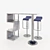 Modern Home Bar Counter with Chairs 3D model small image 5